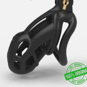 Black Penis Lock Cobra Chastity Cage-Small