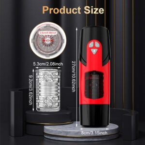 New Dark Knight Adjustable 3 Telescopic 7 Rotating Male Masturbator-Red