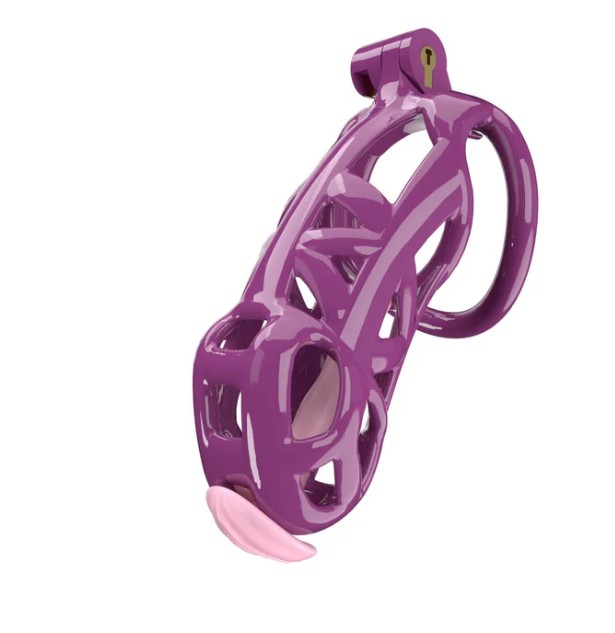 Maxi Purple King Cobra 3D Printed Chastity Kit With Pink Pussy Urethral Catheter - Image 2