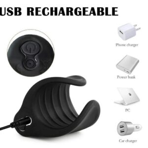 1 In 2 Cock Massage Training Handsfree Stroker Penis Vibrator Black