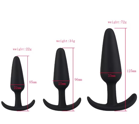 Black 3 Pieces Set Butt Plugs Training Set for Beginners India - Image 4