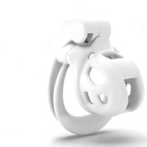 White Super Mini Cobra Double Cuff Chastity Cage Kit For Men