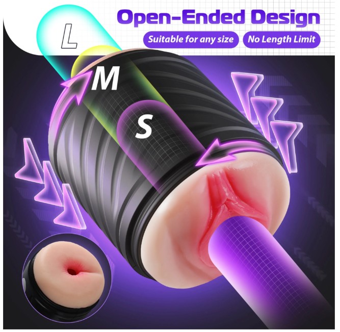 New 2 in 1 vibrating Open-Ended Male masturbation and penile trainer sex Toy India - Image 6