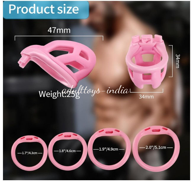 Premium Quality Pink NUB Chastity Cock Cage Kit For Men - Image 5
