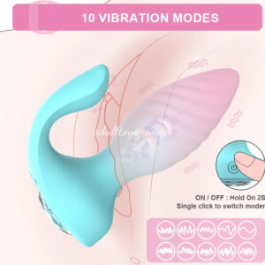 2 in1 Anal Buttplug Remote Control Vibrator Clitoris Stimulator with 10 Vibrating Frequency