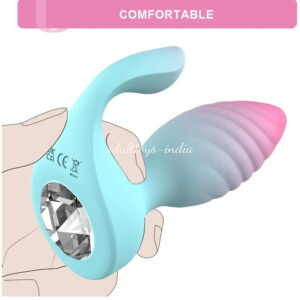 2 in1 Anal Buttplug Remote Control Vibrator Clitoris Stimulator with 10 Vibrating Frequency