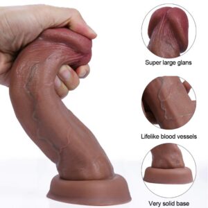 7.87 Inches Strapon Harness Realistic Mushroom Head Silicone Penis Dildos