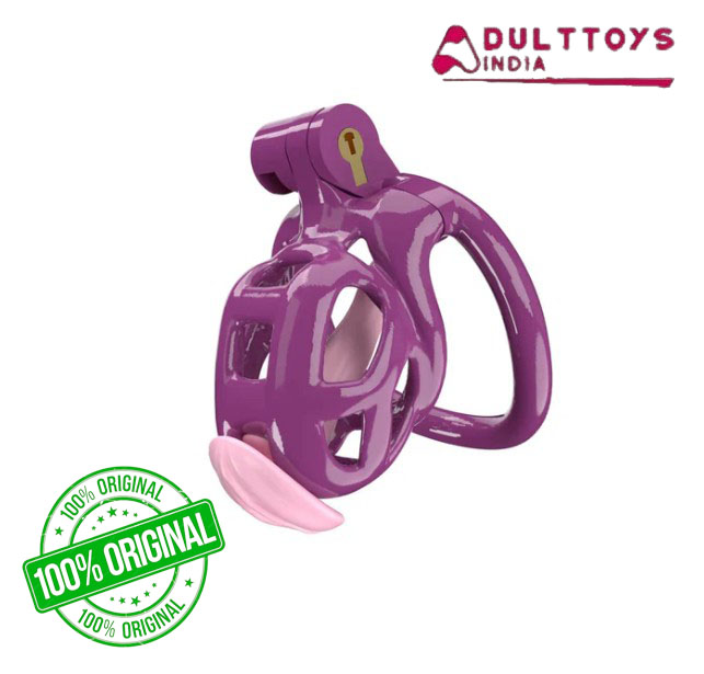 3D Printed Cobra NUB Chastity Kit With Urethral with 5 Sizes Breathable Rings Purple