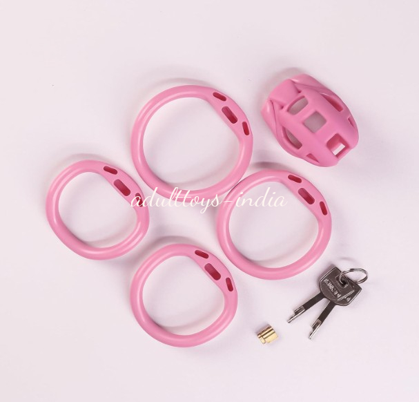 Premium Quality Pink NUB Chastity Cock Cage Kit For Men - Image 7