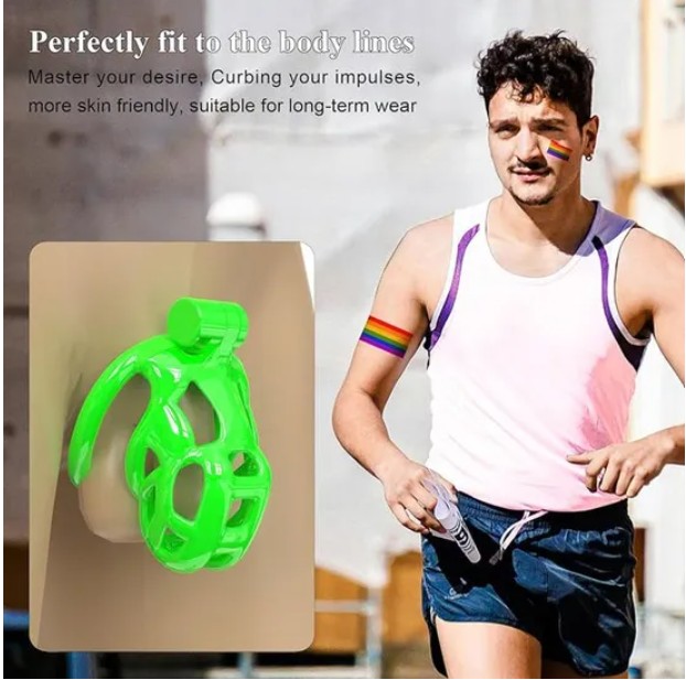 Green Cobra Nano 3D Printed Chastity Kit With Urethral with 5 Sizes Breathable Rings - Image 6