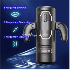 1 In 3 Automatic Power Play Male Masturbator Cup With 6 Thrusting and 3 Sucking And 9 Vibration Modes