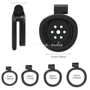 India First Sale Flat Gatling Chastity Cage Device Black