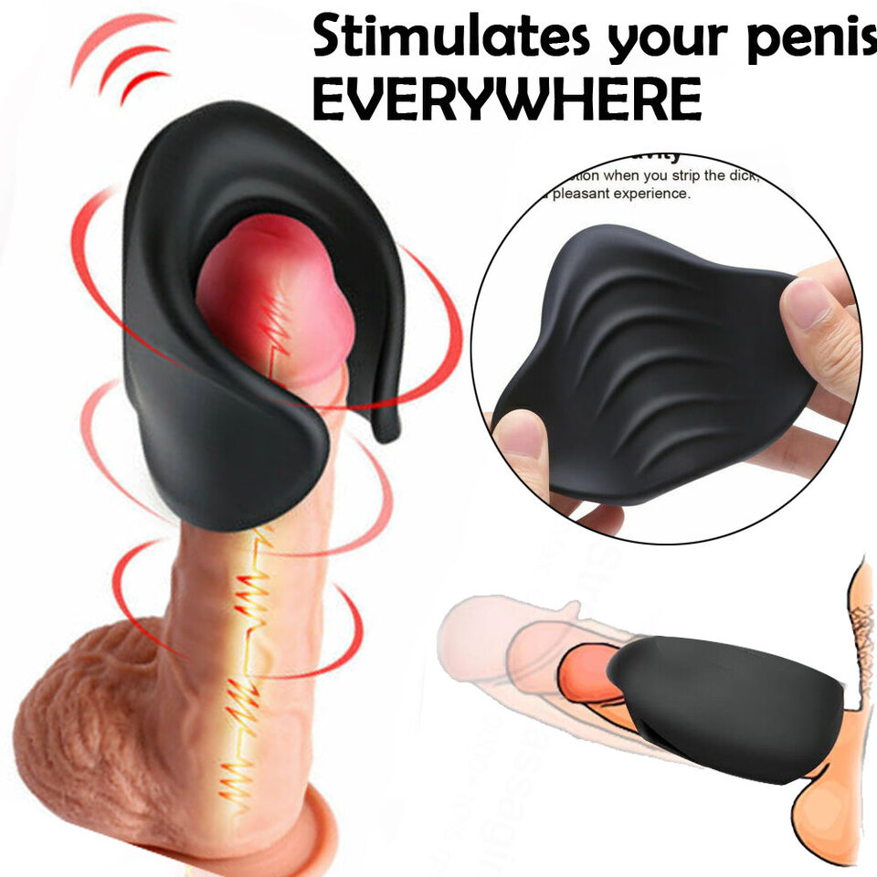 1 In 2 Cock Massage Training Handsfree Stroker Penis Vibrator Black