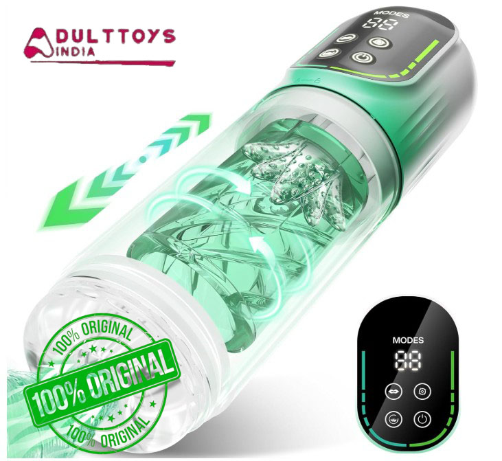 Green Licking Oral Thrusting Rotating Vibrating Suction Penis Stroker Blowjob sex Machine For Men - Image 4