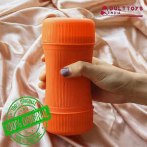 Deep Oral Sex Dual Head Mouth And Pussy Mini Cup For Men -Orange