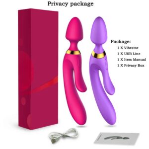 USB Charging Silicone Anal Vibrator AV Magic Wand Dildo G Spot Massager Purple