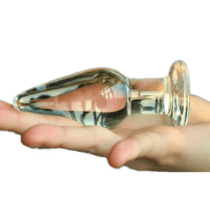 4 Inches Semi-Pointed Crystal Glass Butt Plug For Unisex
