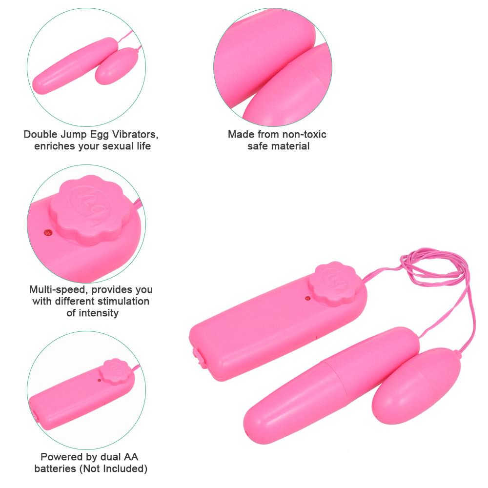 Double Egg Vibrator Clitoral Vagina Stimulator - Pink - Image 3