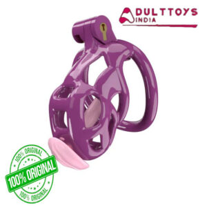 Purple Cobra Nano 3D Printed Bondage Chastity Device With Urethral Catheter with 5 Sizes Breathable Rings