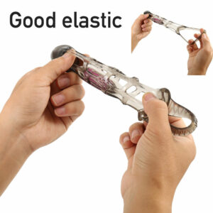 Black Penis Sleeve Extender Cock Ring Vibrator For Men