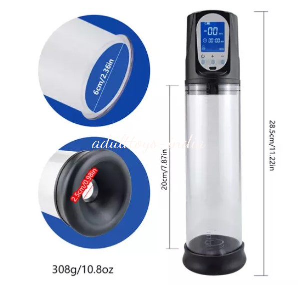 1 In 2 Grade Pussy Cap With LCD Display Penis Growth Enlarge Pump For Men - Image 4