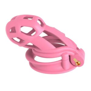 Pink Small 3D Cobra 6.0 Chastity Device Kit With 4 Python Rings For Men