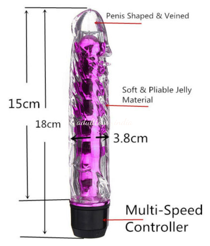 7 Inches Jelly Vibrator Dildo Purple - Image 4