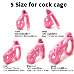 3.0 Pink Breathable 3D Cage Chastity Device with 4 Sizes Chastity Ring Cage