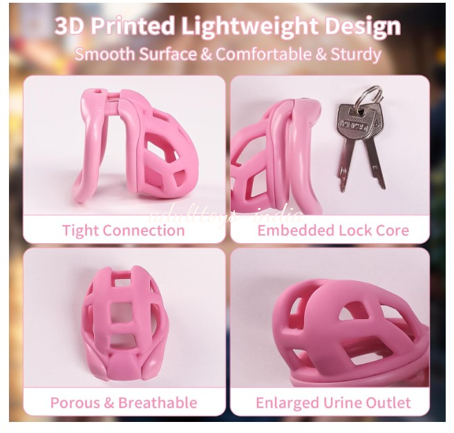 Premium Quality Pink NUB Chastity Cock Cage Kit For Men - Image 2