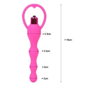 Realistic Soft Silicone Anal Beads With Vibrator - Pink