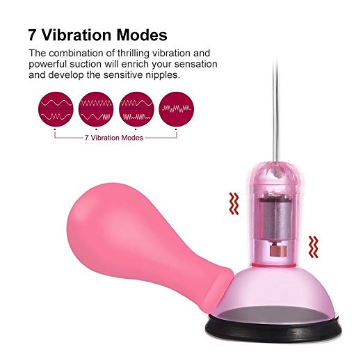 7 functions Vibrating nipple pump Vibrator, Sucker, Breast Massager Sex Toys for Woman - Image 5