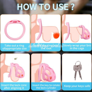 Premium Quality Pink NUB Chastity Cock Cage Kit For Men