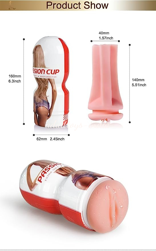 Red Passion Cup Ultra Realistic 6.3inches Male Masturbator High Pleasure - Image 5