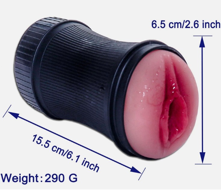 Mouth Pussy Mini Cup Pocket Pussy 2 In 1 Masturbator -Black - Image 2