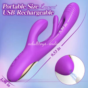 1 In 3 Flapping Rabbit Vibrator For Women -Purple