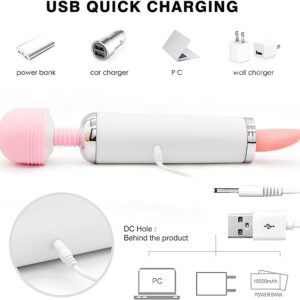 3 in1 wand Massager With tongue Licking Vagina sucker