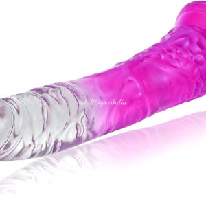 Size Queen 8 Inches Purple Transparent Jelly Dildo For Women