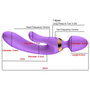 USB Charging Silicone Anal Vibrator AV Magic Wand Dildo G Spot Massager Purple