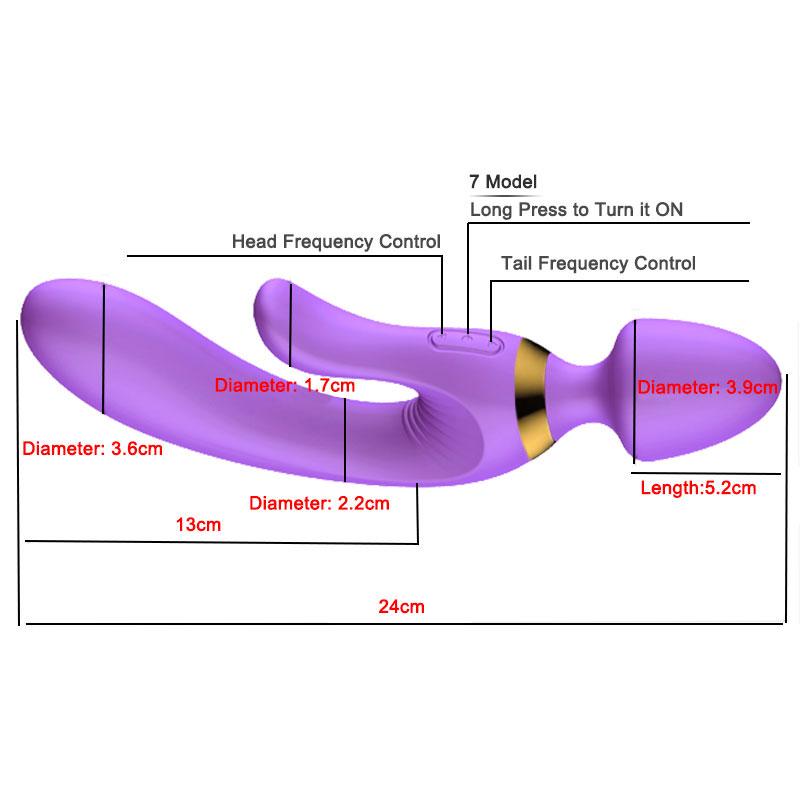 USB Charging Silicone Anal Vibrator AV Magic Wand Dildo G Spot Massager Purple - Image 4