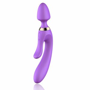 USB Charging Silicone Anal Vibrator AV Magic Wand Dildo G Spot Massager Purple