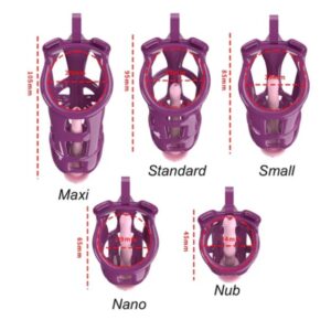 Purple King Cobra 3D Printed Small Chastity Kit With Pink Urethral Catheter