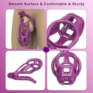 Purple King Cobra 3D Printed Small Chastity Kit With Pink Urethral Catheter