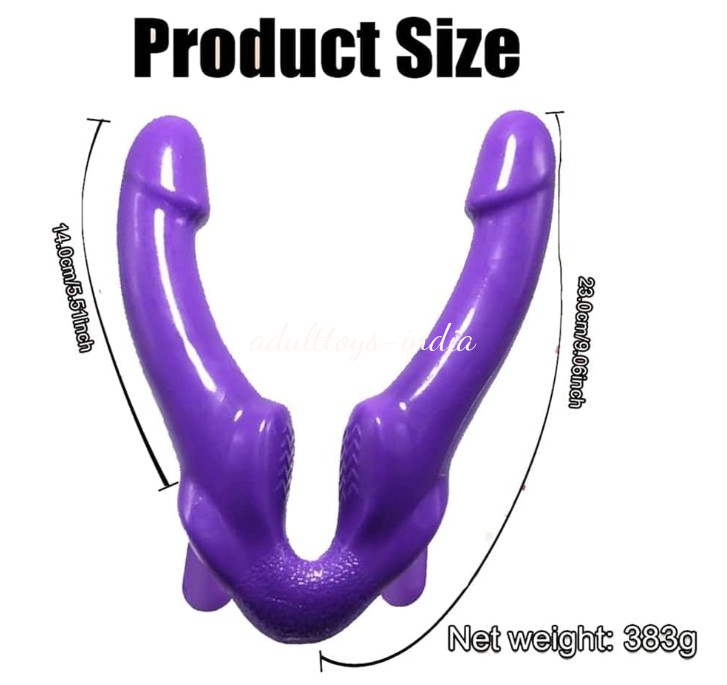 1st time India Strapless Strap On Double Ended Double Penetration Purple Dildo Lesbian Anal G-spot Vibrator - Image 8