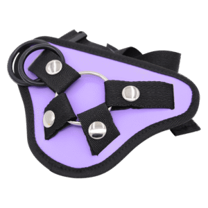 Purple Colour With Steel Ring Dildo Holder Leather-On Harness