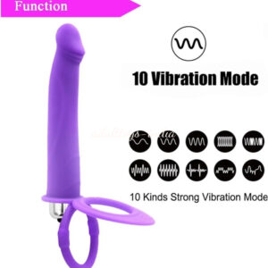 Purple Dildo Vibration With Ring Double Penetration Strapon Anal Dildo India