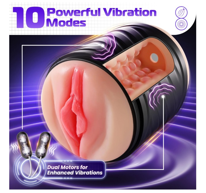 New 2 in 1 vibrating Open-Ended Male masturbation and penile trainer sex Toy India - Image 2