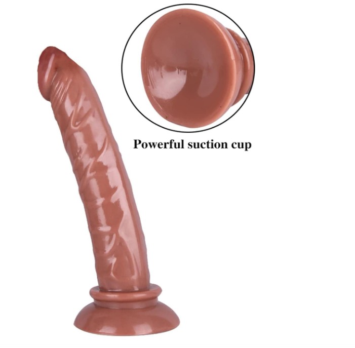5.7 Inches Brown Mini Size Silicone Small Penis Anal Dildo With Strong Suction Cup Dildos For Beginners - Image 3