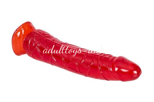 Red Colour Jelly No Testicle Realistic Strong Suction With Jelly Anal Dildo - Image 2