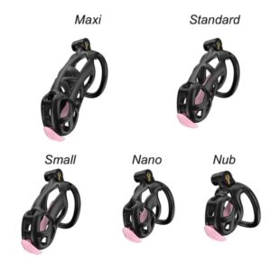 Black King Cobra Standard 3D Printed Bondage Chastity Kit With Urethral with 5 Sizes Breathable Rings