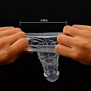 Crystal Clear Long Style Penis Sleeve Enlarger Extender Reusable Condoms for Men